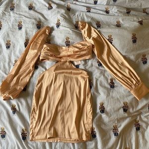 Oh Polly blush pink/gold dress
